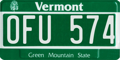 VT license plate OFU574