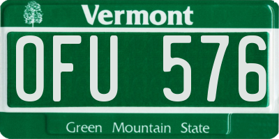 VT license plate OFU576