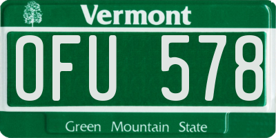 VT license plate OFU578