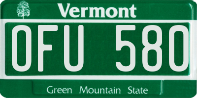 VT license plate OFU580