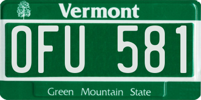 VT license plate OFU581
