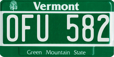 VT license plate OFU582