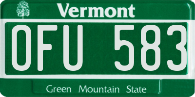 VT license plate OFU583