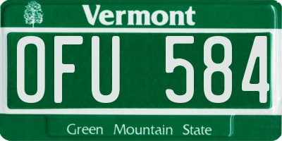 VT license plate OFU584