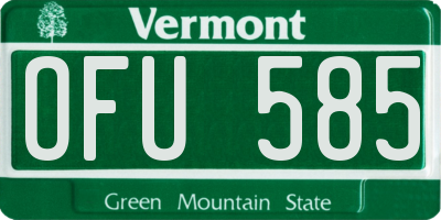 VT license plate OFU585