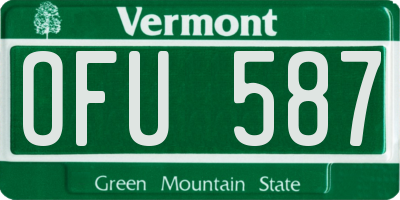 VT license plate OFU587