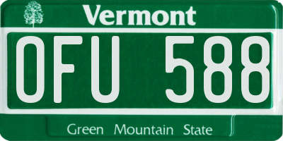 VT license plate OFU588