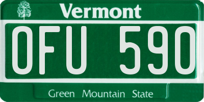 VT license plate OFU590