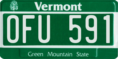 VT license plate OFU591