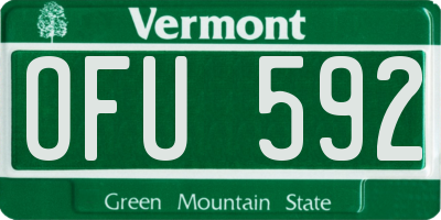 VT license plate OFU592
