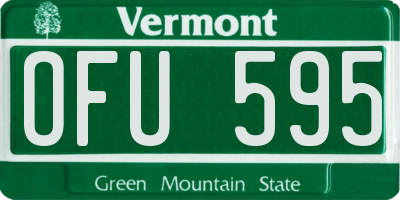 VT license plate OFU595