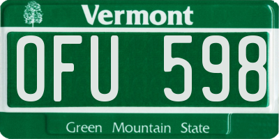 VT license plate OFU598
