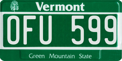 VT license plate OFU599