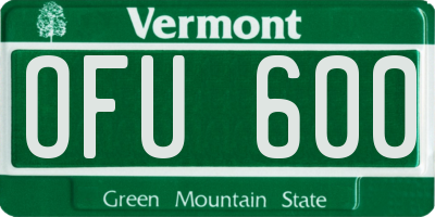 VT license plate OFU600