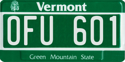 VT license plate OFU601