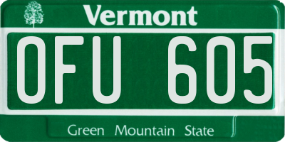 VT license plate OFU605