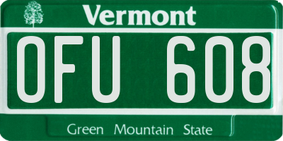 VT license plate OFU608
