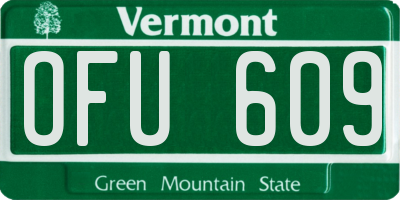 VT license plate OFU609