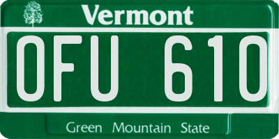 VT license plate OFU610