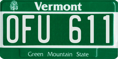 VT license plate OFU611