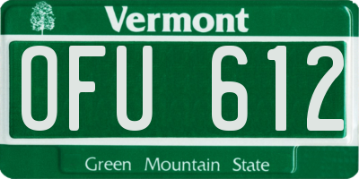 VT license plate OFU612