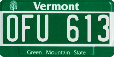 VT license plate OFU613