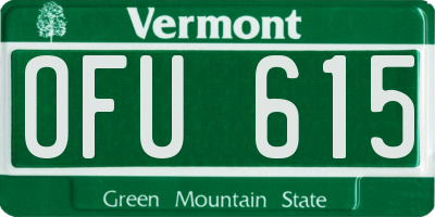 VT license plate OFU615