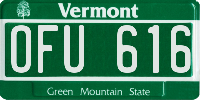 VT license plate OFU616