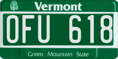 VT license plate OFU618