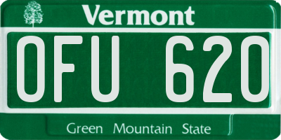 VT license plate OFU620