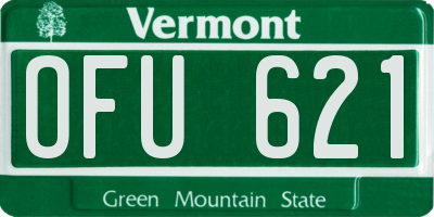 VT license plate OFU621