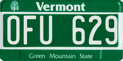 VT license plate OFU629