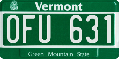 VT license plate OFU631