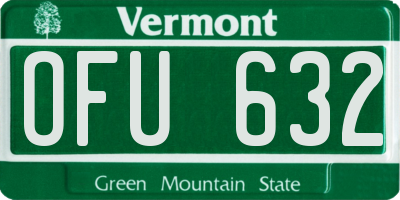 VT license plate OFU632