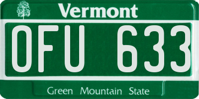 VT license plate OFU633
