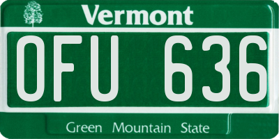 VT license plate OFU636