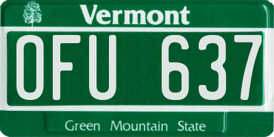 VT license plate OFU637