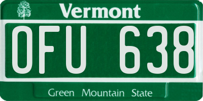 VT license plate OFU638