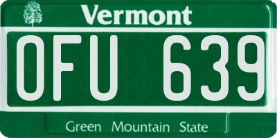 VT license plate OFU639