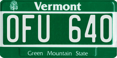 VT license plate OFU640