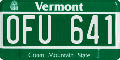 VT license plate OFU641