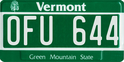 VT license plate OFU644