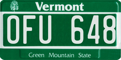 VT license plate OFU648