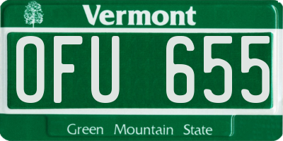 VT license plate OFU655