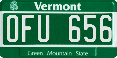 VT license plate OFU656