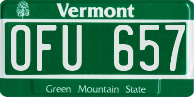 VT license plate OFU657