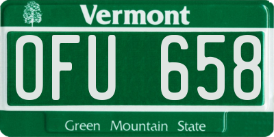 VT license plate OFU658