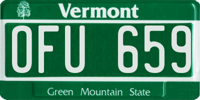 VT license plate OFU659