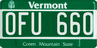 VT license plate OFU660