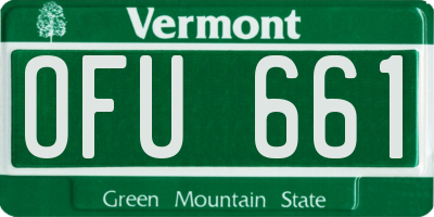 VT license plate OFU661